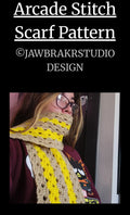 Arcade Stitch Scarf Pattern JAWBRAKRstudio